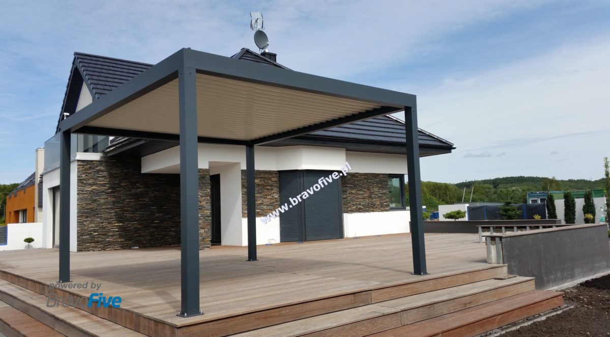 pergola aluminiowa bioklimatyczna lamelowa BIO 120 Bydgoszcz