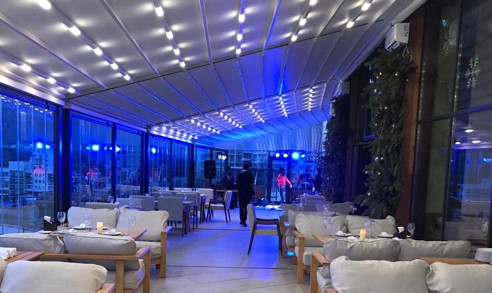 RS 1300 Flat &ndash; pergola membranowa z oświetleniem LED