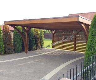 wiata garażowa z drewna, carport