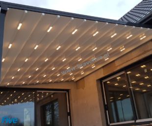 nowoczesne zadaszenie tarasu- oświetlenie LED- zadaszenia tarasowe- pergole aluminiowe- zadaszenie z otwieranym dachem