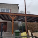 nowoczesna wiata garażowa - carport z drewna - drewniana wiata garażowa