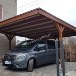 nowoczesna wiata garażowa - carport z drewna - drewniana wiata garażowa