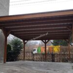 nowoczesna wiata garażowa - carport z drewna - drewniana wiata garażowa